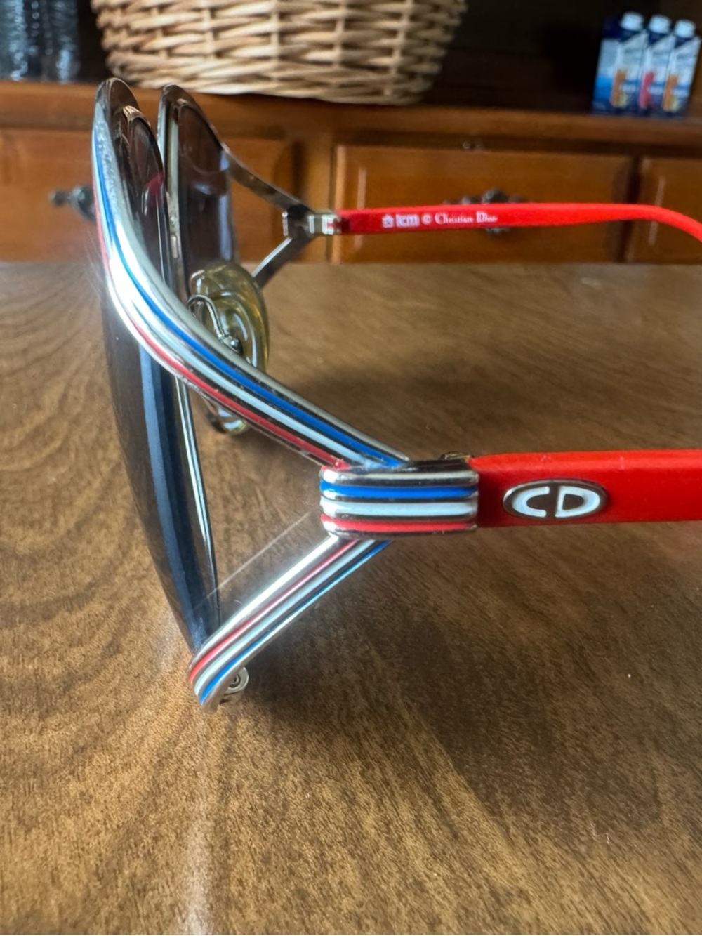 Vintage Christian Dior 2475 45 Sunglasses Red CD Logo Austria Optyl Y2K Designer